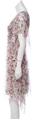 Dolce & Gabbana Silk Floral Dress Fuchsia Silk Floral Dress
