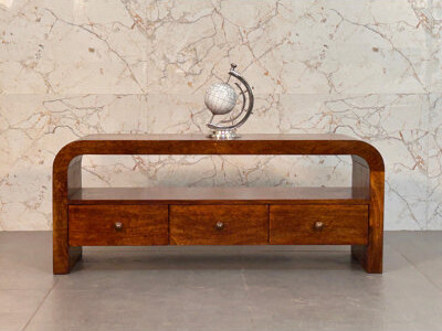 Artisan Furniture Darcy 3 Drawer Open Shelf Chestnut Media Unit