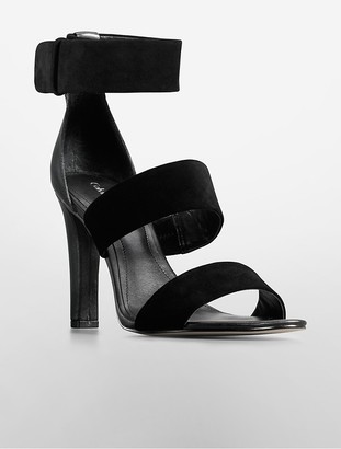 Calvin Klein Asa Suede + Leather High Heel Sandal