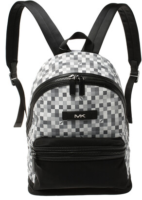 Michael Kors Black/White Nylon and Leather Kent Backpack - ShopStyle