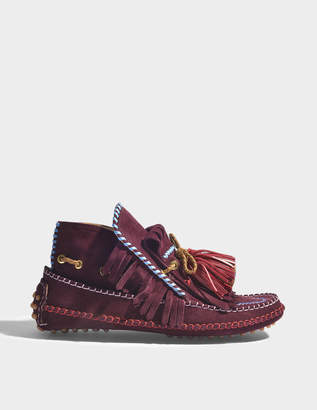 Carven Grenelle Ankle Boots in Burgundy Suede