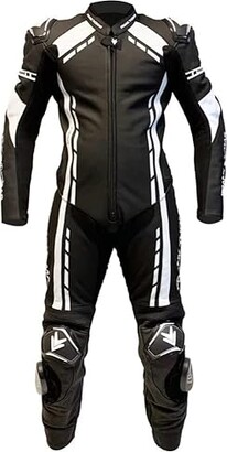 Frank Thomas Dynamic 1 Piece Leather Motorcycle Suit Black White J&S (50)