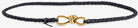 Bottega Veneta Womens Space-M Brass Andiamo Braided Leather Belt L