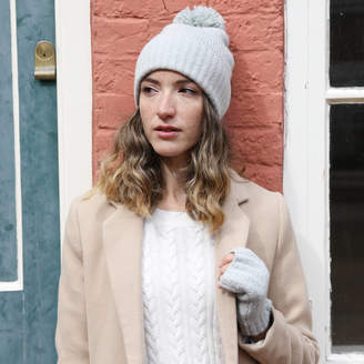 Lisa Angel Soft Knit Bobble Hat In Grey