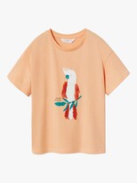 Thumbnail for your product : MANGO Kids' Parrot Textured T-Shirt, Pastel Orange