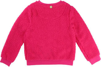 Little Marc Jacobs Soft Faux-Fur Heart Illustration Sweater, Size 4-5