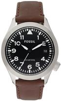 Thumbnail for your product : Fossil Mens Aeroflite Black Dial Stainless Steel Case and Brown Leather Strap Watch