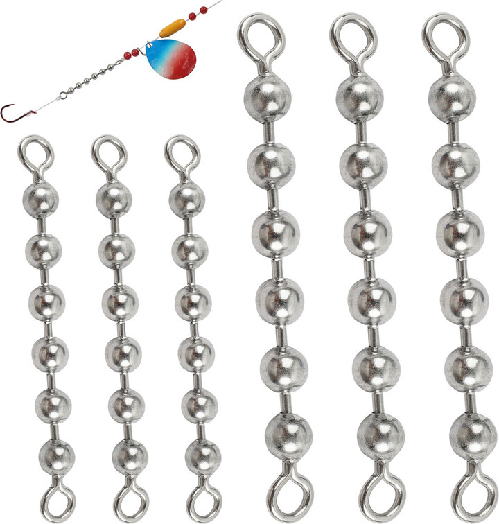 JSHANMEI 20Pcs Fishing Beads Chain Swivels Catfishing Rig Tackle Stainless Steel Fishing Balls Chain Swivels Lure fishing Accessories