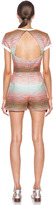 Thumbnail for your product : MSGM Tweed Romper in Coral Multi