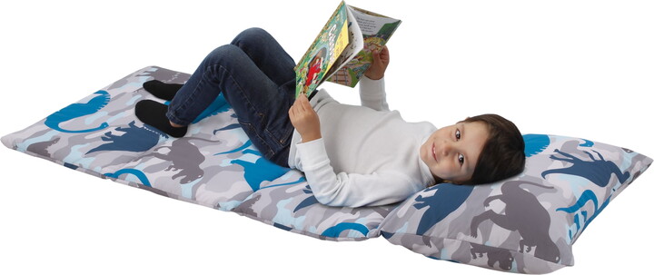 Everything Kids Dinosaur Easy Fold Deluxe Nap Mat, Navy, Gray, Preschool Boy