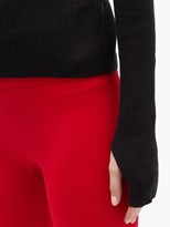 Thumbnail for your product : Reebok x Victoria Beckham Roll-neck Ribbed Wool-blend Top - Black