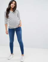 Thumbnail for your product : ASOS Maternity MATERNITY RIDLEY Skinny Jeans In Astrala Blue With Contrast stitch with Over the Bump Waistband