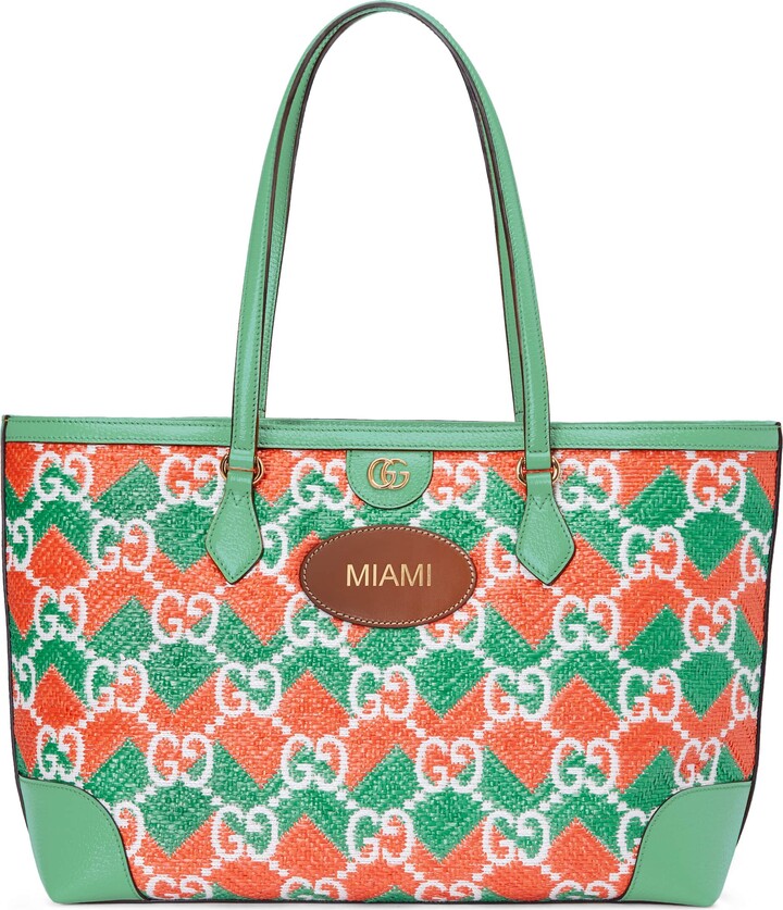 Gucci 'Miami' straw effect tote bag ShopStyle