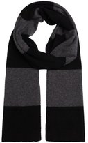 Thumbnail for your product : Harrison black and charcoal cashmere colorblock scarf