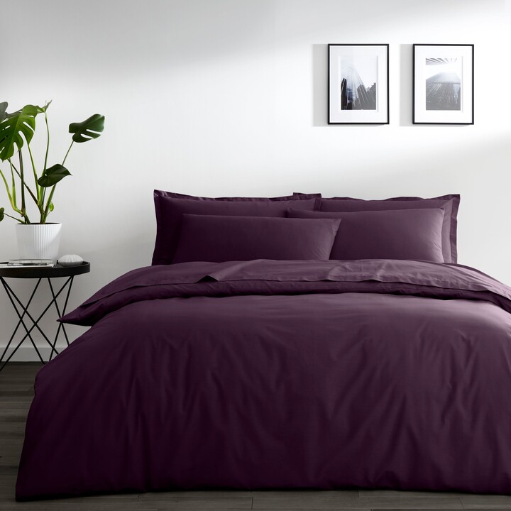 Dunelm Pure Cotton Purple Plain Dye Duvet Cover Purple ShopStyle