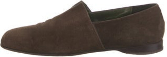 Henry Beguelin Suede Loafers Brown Semi-Pointed Toes
