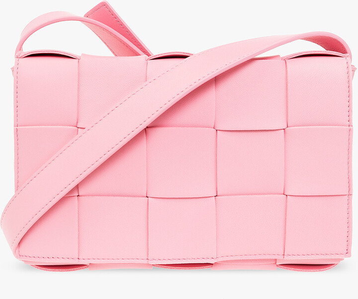 Bottega Veneta Pink Loop Mini Patent Leather Cross Body Bag