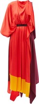 Thumbnail for your product : Roksanda Yerba Asymmetric Colour-block Silk-satin Dress