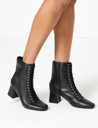 soft leather lace up ankle boots