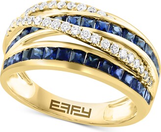 Effy Sapphire (1-3/4 ct. t.w.) & Diamond (1/3 ct. t.w.) Ring in 14k Yellow Gold