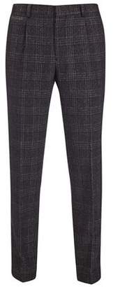 Burton Mens Montague Black Wool Blend Slim Fit Textured Suit Trousers