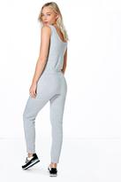 Thumbnail for your product : boohoo Ruby Casual Fleece Draw Cord Jogger Jumpsuit