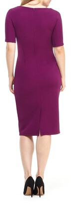 maggy london ruched waist midi dress