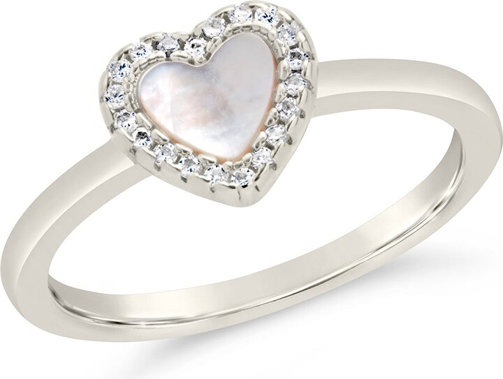 Diamond Accent Triple Heart Ring in Sterling Silver