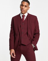 Thumbnail for your product : ASOS DESIGN skinny suit jacket in burgundy