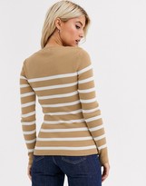 Thumbnail for your product : New Look stripe crew neck jumper in camel