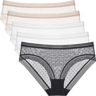 4 Pack Women's Satin High Waist Full Coverage Briefs Panties Silky Underwear