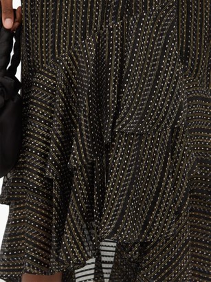 Diane von Furstenberg Donnie Metallic Silk Blend-georgette Midi Dress - Black Gold