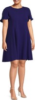 Thumbnail for your product : DKNY Plus Flutter Sleeve Fit & Flare Dress