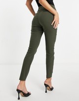 Thumbnail for your product : ASOS DESIGN Hourglass high waist trousers in skinny fit in khaki