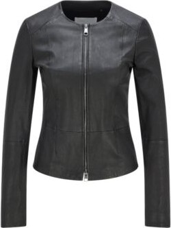 black fitted jacket womens
