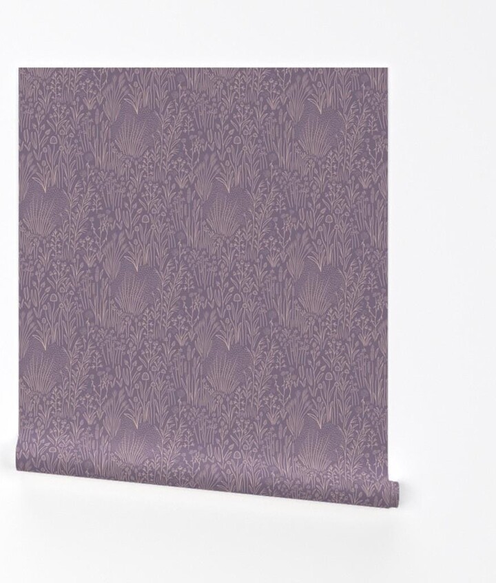 Lavender Wallpaper - Wild & Free Lilac By Circe Oropeza Botanical Monochrome Floral Removable Self Adhesive Roll By Spoonflower