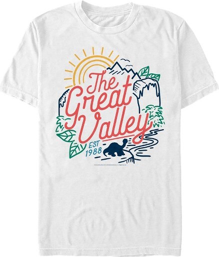 Universal Men'sTheLandBeforeTimeColorfulGreatValleyLineT-Shirt-White-Medium