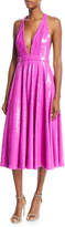 Thumbnail for your product : Jay Godfrey Plunging Tea-Length Halter Cocktail Dress