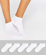 Thumbnail for your product : ASOS Design 5 Pack Trainer Socks