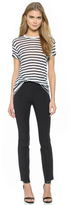 Thumbnail for your product : Alexander Wang T by Stripe Rayon Linen Short Sleeve Tee