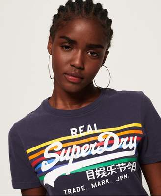 Superdry Vintage Logo Rodeo Rainbow Stripe T-Shirt
