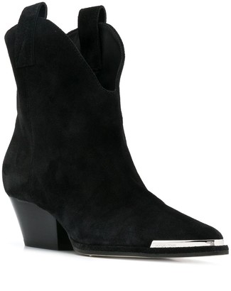 Sergio Rossi Metal Toe-Cap Ankle Boots
