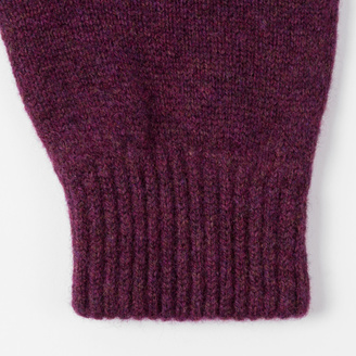 Paul Smith Men's Plum Wool Gloves With Multi-Coloured Fingers
