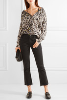 Thumbnail for your product : Equipment Reese Leopard-print Washed-silk Shirt - Stone