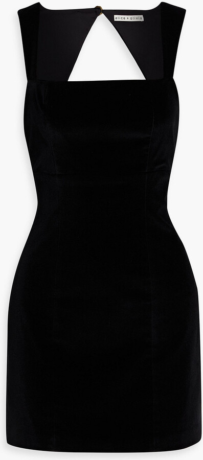 Keria cotton-blend velvet mini dress