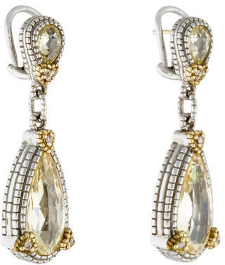 Judith Ripka Canary Crystal & Diamond Drop Earrings