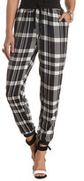 Thumbnail for your product : Charlotte Russe Plaid Chiffon Jogger Pants