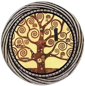 GiftJewelryShop Ancient Style Silver Plate The Tree Of Life Painting Winding Pattern Pins Brooch