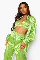 Thumbnail for your product : boohoo Oversized Satin Shirt