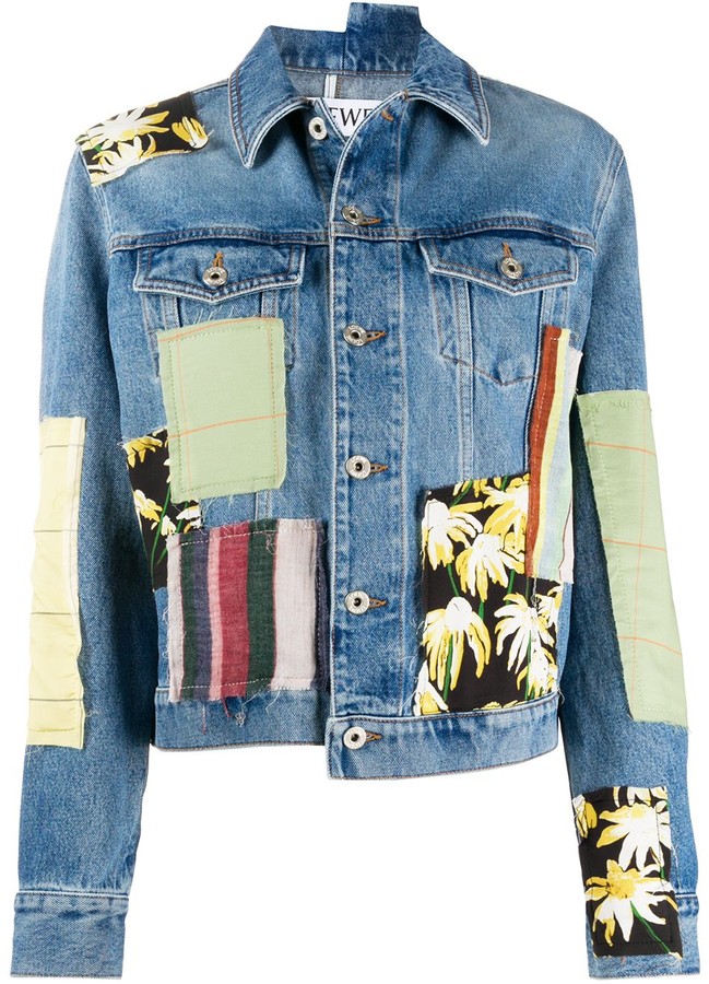 patchwork denim jacket womens